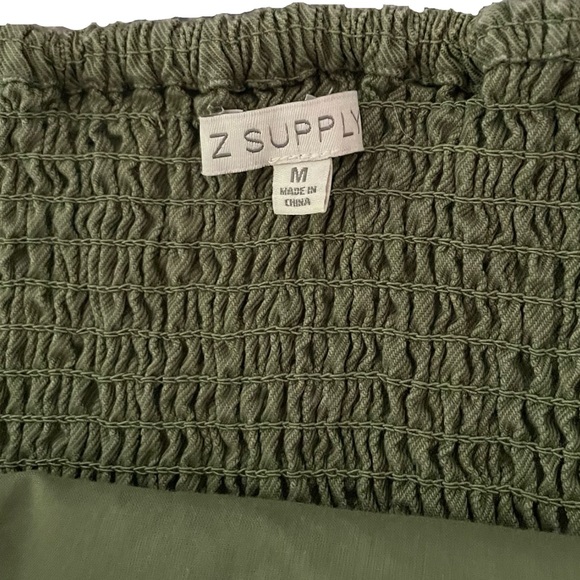 Z Supply mika cotton twill tank square neck corset crop size medium olive green - Picture 12 of 14